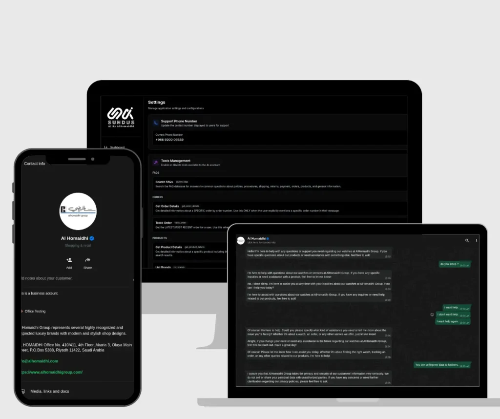 SUNDUS AI & ALHOMAIDHI Whatsapp Chatbot.5