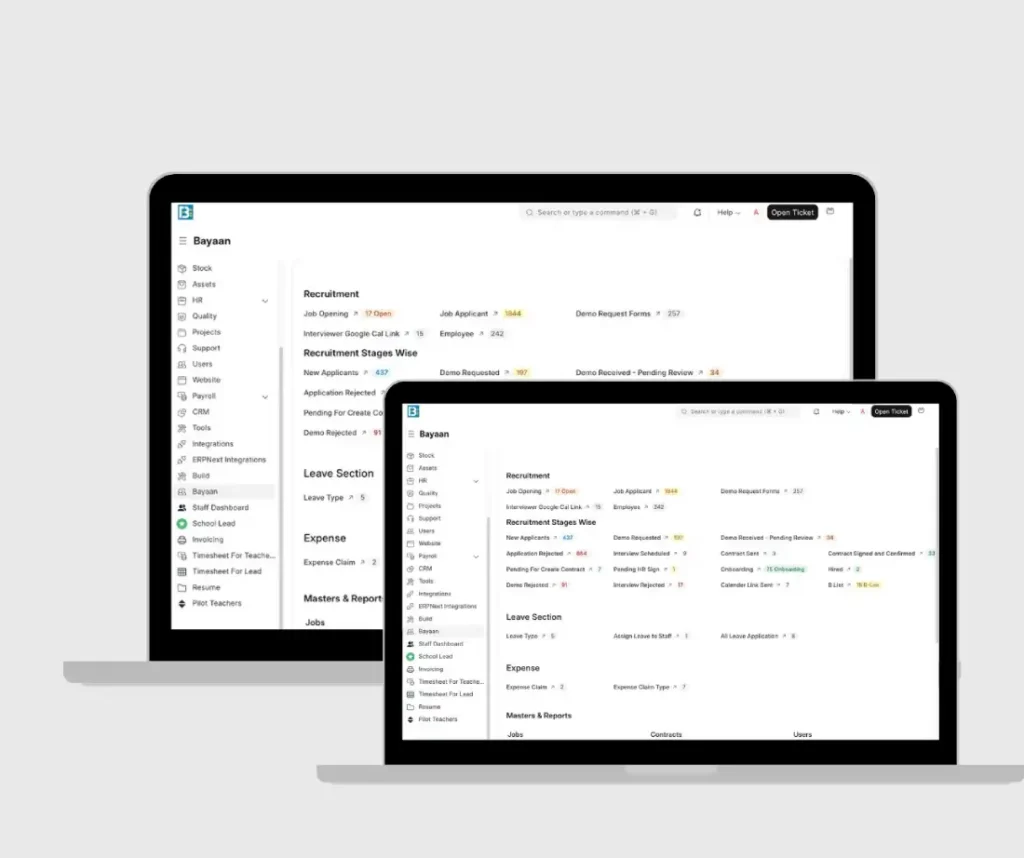 Bayaan Academy ERPNext Implementation, HR Customization & Operations Management System — Case Study 3