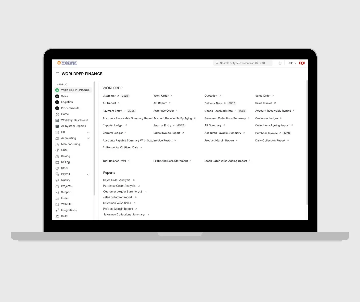 WorldRep ERPNext Implementation for Accounting, Sales, Purchase, Inventory & Reporting — Case Study 2