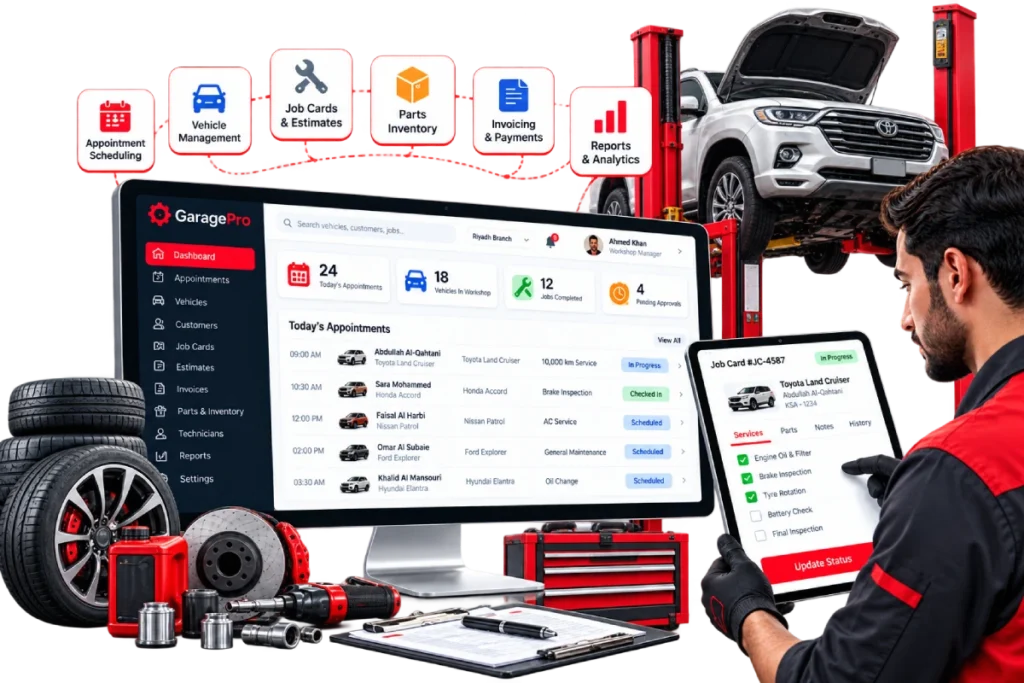 Garage management software company in Riyadh